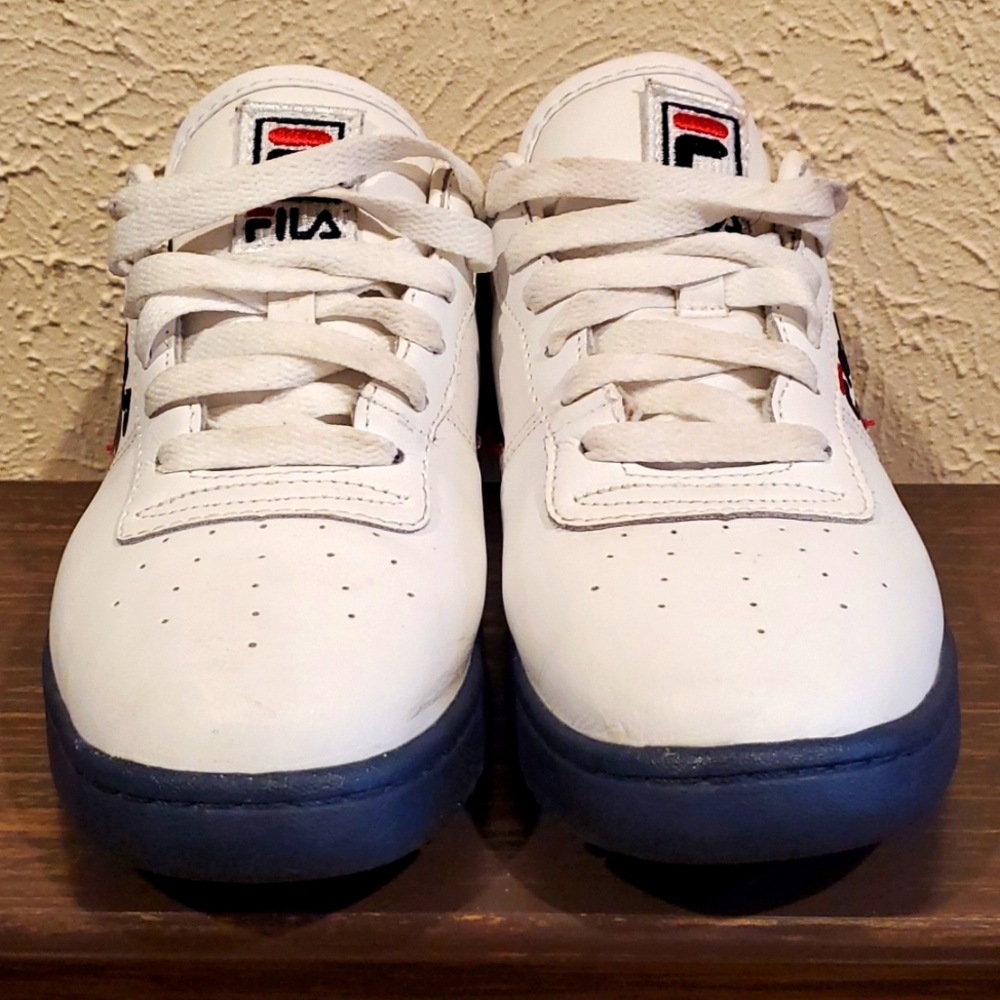 Kids FILA Original Fitness White Navy Red (Big Boy 7) No Box!